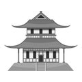 Pagoda icon, gray monochrome style