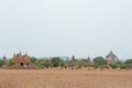 Pagoda landscape in the plain of Bagan Royalty Free Stock Photo