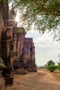 Pagoda landscape in the plain of Bagan Royalty Free Stock Photo