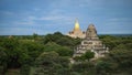 Pagoda landscape in the plain of Bagan Myanmar Burma - Myanmar landscape travel landmark famous and scene of ancient temples