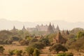 Pagoda landscape the plain of Bagan , Myanmar Royalty Free Stock Photo