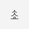 pagoda line logo design vector illustration