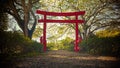 Pagoda on a path in a forest Royalty Free Stock Photo