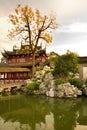 Pagoda at public gardens of Yuyuan Garden in Shanghai Royalty Free Stock Photo