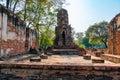 Pagoda in ruined Wat Nok in Ayutthaya National Park