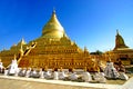 Pagoda Shwezigon Paya, Bagan, Myanmar (Burma). Royalty Free Stock Photo