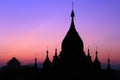 Pagoda silhouette, Bagan, Myanmar Royalty Free Stock Photo