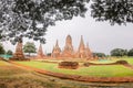 Pagoda and Stupa at Wat Chaiwatthanaram, Phra Nakhon Si Ayutthaya, Thailand. Beautiful of historic city at buddhism temple