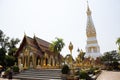 Pagoda or Stupa of Wat Phra That Phanom temple for foreign traveler and thai people travel visit and respect praying relic legend