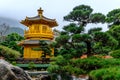 Pagoda style Chinese architecture Perfection in Nan Lian Garden, Hong Kong, China. Royalty Free Stock Photo