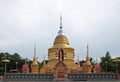 The golden pagoda at temple in norther of Thailand.