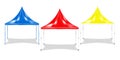Pagoda tent color vector mockup. Colour promotional canopy, folding event marquee. Pop-up gazebo template. Realistic vector Royalty Free Stock Photo