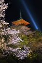 tall pagoda tower in Kiyomizu Temple in Kyoto Japan Royalty Free Stock Photo