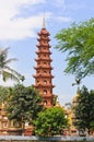 Pagoda of Tran Quoc temple Royalty Free Stock Photo