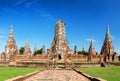 Pagoda at Wat Chaiwatthanaram temple is one of the famous temple in Ayutthaya, Thailand Royalty Free Stock Photo