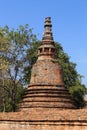 Pagoda at Wat Mahaeyong, the ruin of a Buddhist temple in the Ayutthaya historical park Royalty Free Stock Photo