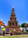 Pagoda in Wat Phra That Hariphunchai at Lamphun north of Thailand