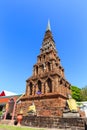 Pagoda in Wat Phra That Hariphunchai at Lamphun north of Thailand