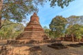Pagoda at Wat Phra Non Reclining Buddha temple in Kamphaeng Phet Historical Park, UNESCO World Heritage site