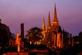 Pagoda at wat phra sri sanphet temple at twilight, Ayutthaya