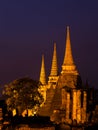 Pagoda at wat phra sri sanphet temple at twilight, Ayutthaya