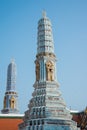 The pagoda in Wat Pra Kaew, The Grand Palace, blue sky, Thailand Royalty Free Stock Photo