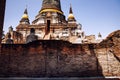 Pagoda of wat yai chai mongkol temple in ayutthay world heritage site of unesco