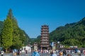 Pagoda at Wulingyuan entrance to the Zhangjiajie national park