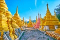 Pagodas with elephants, Nget Pyaw Taw Paya, Pindaya, Myanmar