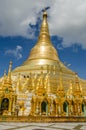 Pagodas encircle the gilded stupa of Shwedagon Pagoda