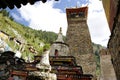 Pagodas and Maitreya stupas in the monastery Royalty Free Stock Photo