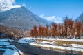 Beautiful View of Betab Valley during winter season, near Pahalgam, Kashmir, India Royalty Free Stock Photo