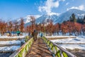 Beautiful View of Betab Valley during winter season, near Pahalgam, Kashmir, India