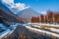 Beautiful View of Betab Valley during winter season, near Pahalgam, Kashmir, India Royalty Free Stock Photo