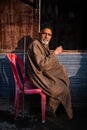 Portrait of Kashmiri elderly who are having tea