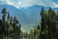 Pahalgam village as seen from Betaab Valley Royalty Free Stock Photo