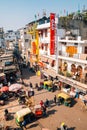 Paharganj Main Bazaar market street for tourist in Delhi, India