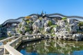 Pai Lau Gateway of the The Dunedin Chinese Garden in New Zealand, this elaborate archway represents `the face` of the garden. Royalty Free Stock Photo