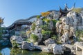 Pai Lau Gateway of the The Dunedin Chinese Garden in New Zealand, this elaborate archway represents `the face` of the garden. Royalty Free Stock Photo