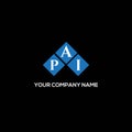 PAI letter logo design on BLACK background. PAI creative initials letter logo concept. PAI letter design