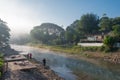 Morning view at Pai River in Pai, Mae Hong Son Province, Thailand