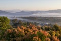 Pai Thailand landscape with mist in the valleys at sunrise Royalty Free Stock Photo