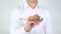 Paid Balance, Man Writing on Glass Royalty Free Stock Photo