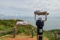 Paid binocular telescope on the tip of the Point Loma Peninsula in San Diego, California, USA.