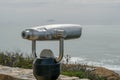 Paid binocular telescope on the tip of the Point Loma Peninsula in San Diego, California, USA. Royalty Free Stock Photo