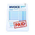 Paid Business Invoice template. Bill form. Price Invoice. Creative invoice. Business payment agreement design template Royalty Free Stock Photo
