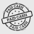 Paid cash rubber stamp isolated on white. Royalty Free Stock Photo