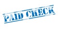 Paid check blue stamp