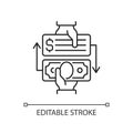 Paid check cashing linear icon Royalty Free Stock Photo