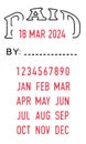 Paid and dates ink stamp